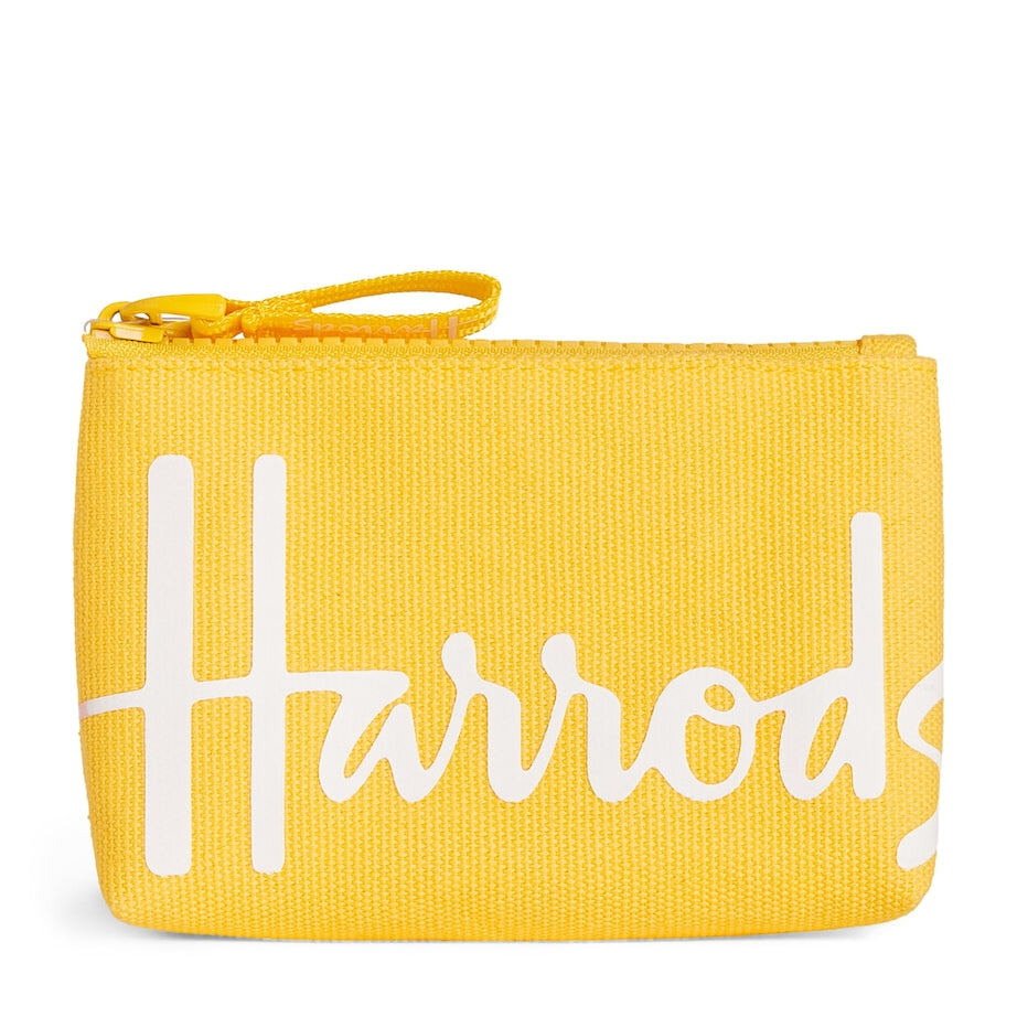 Yellow Cotton Logo Coin Purse