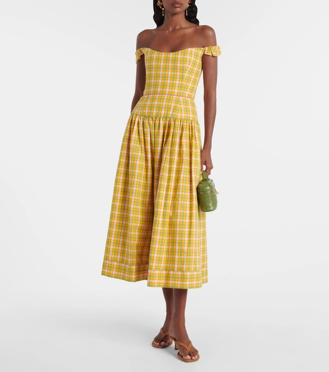 Markarian - Giorgia checked cotton midi dress