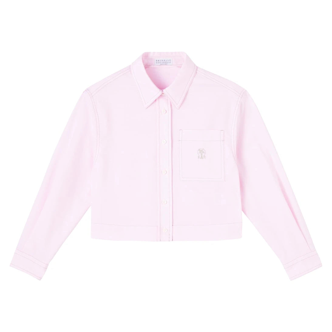 Brunello Cucinelli Kids - Logo cotton shirt