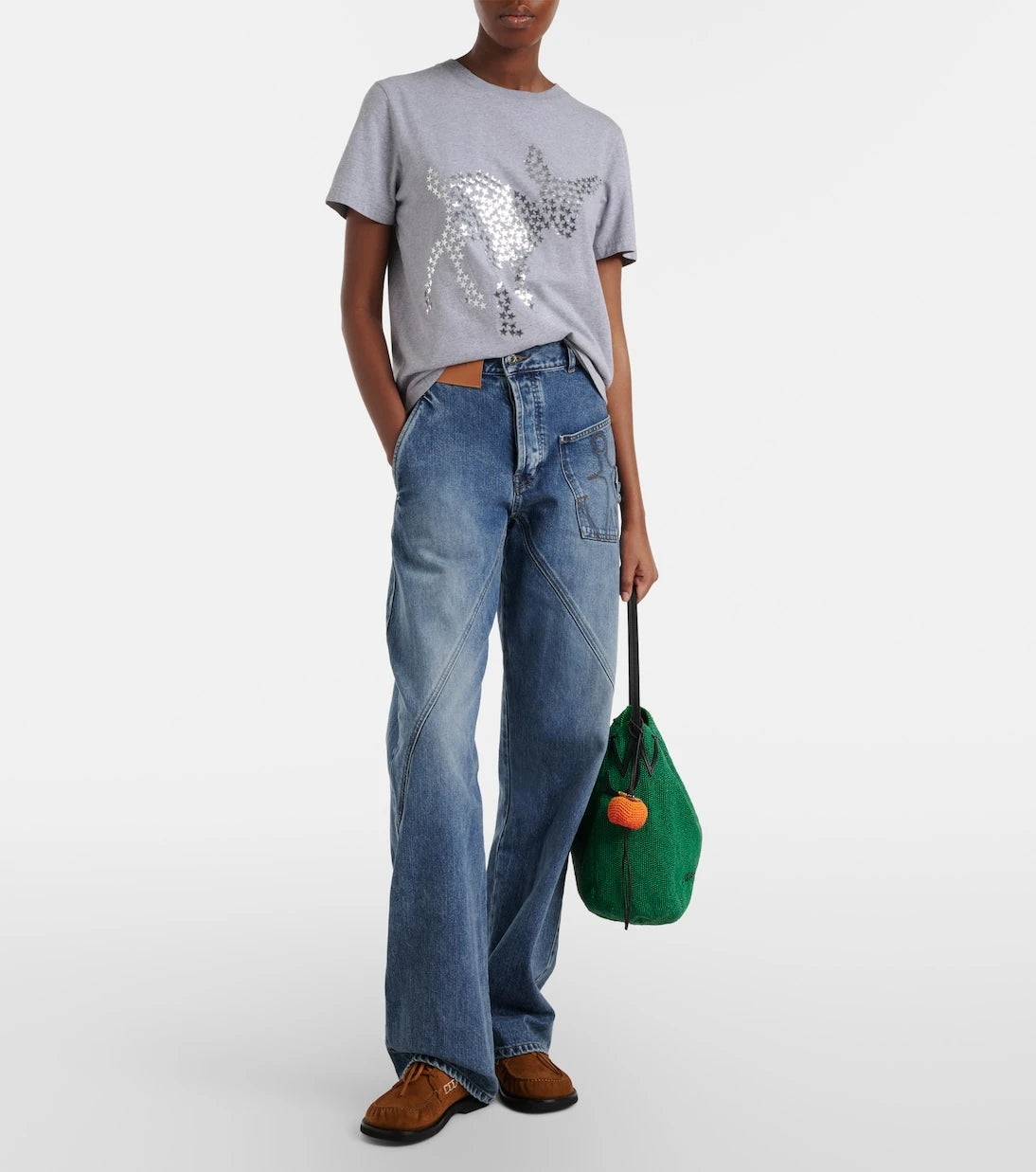 JW Anderson - Bulb Small beaded leather-trimmed shoulder bag