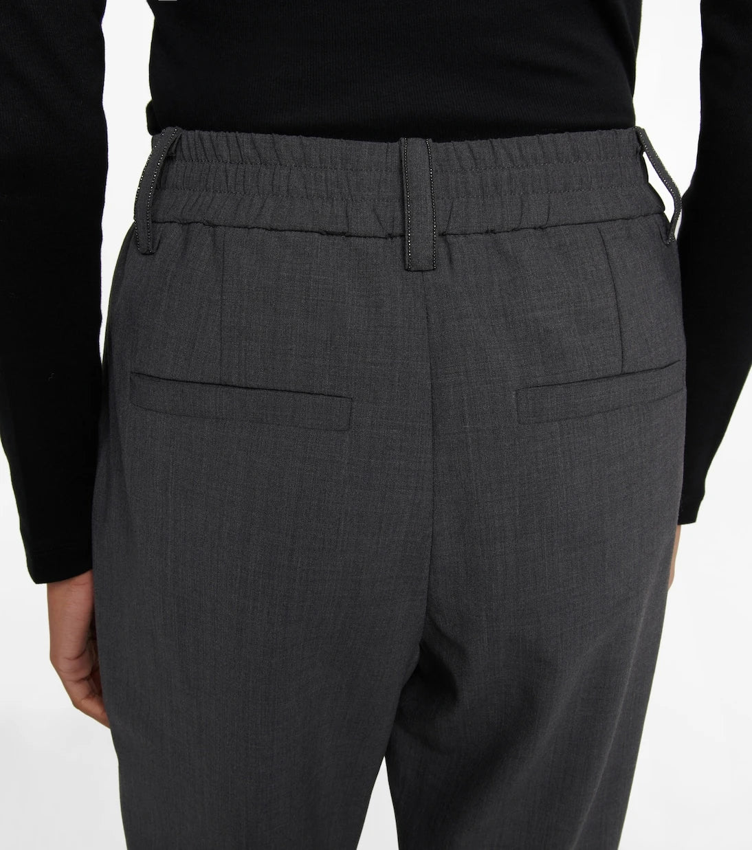 Brunello Cucinelli - High-rise tapered wool-blend pants