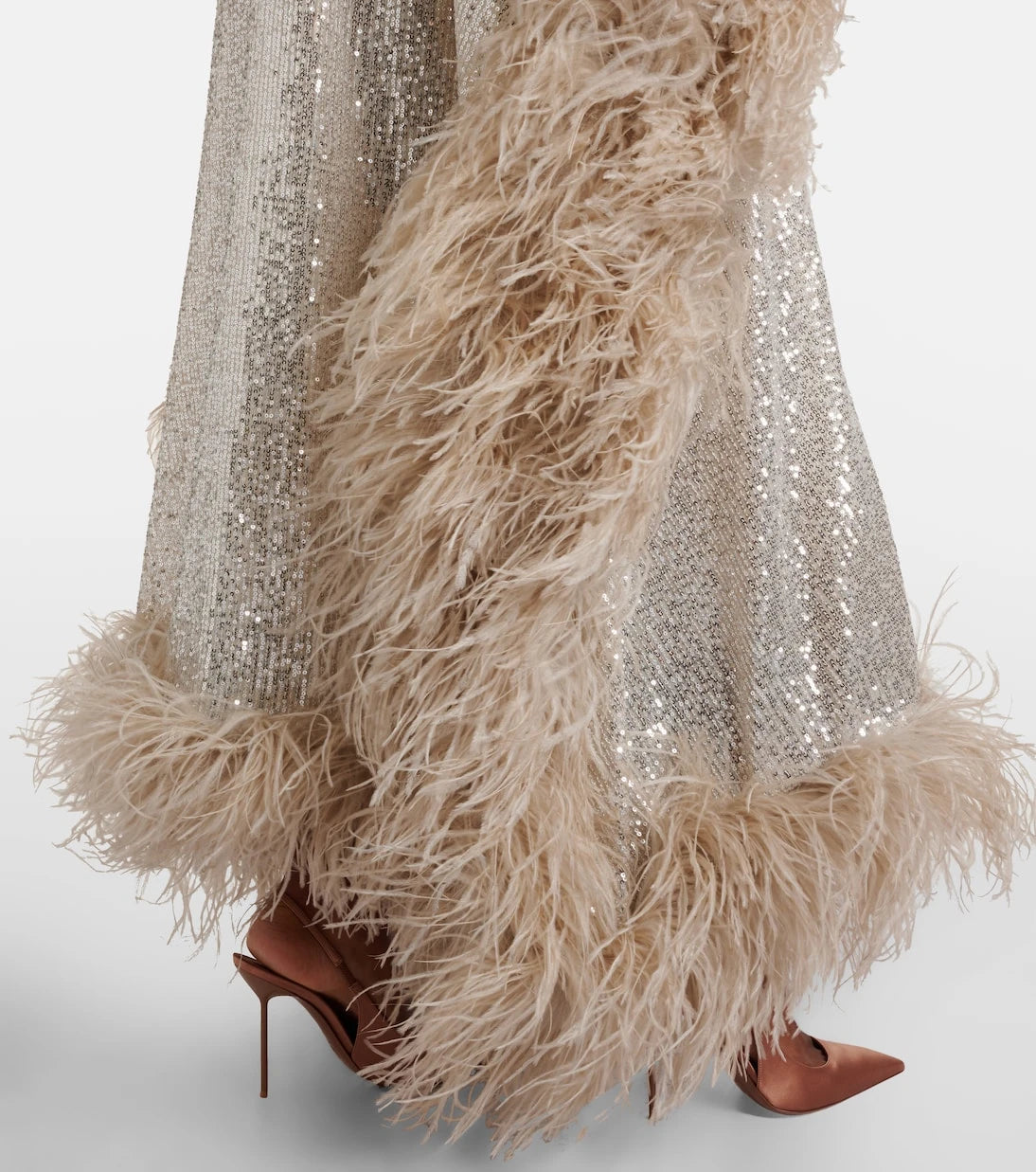 Taller Marmo - Casta Diva Disco feather-trimmed gown