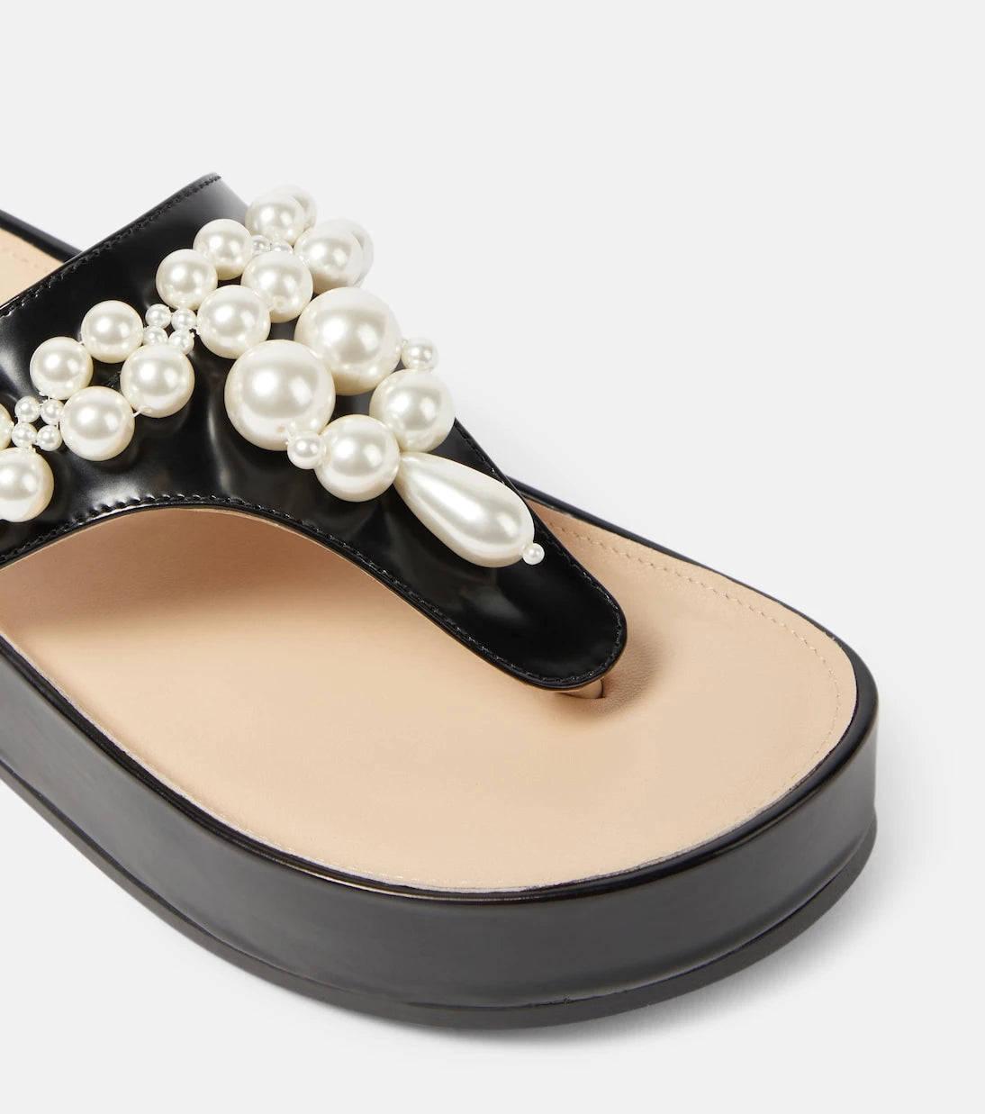 Simone Rocha - Embellished leather thong sandals