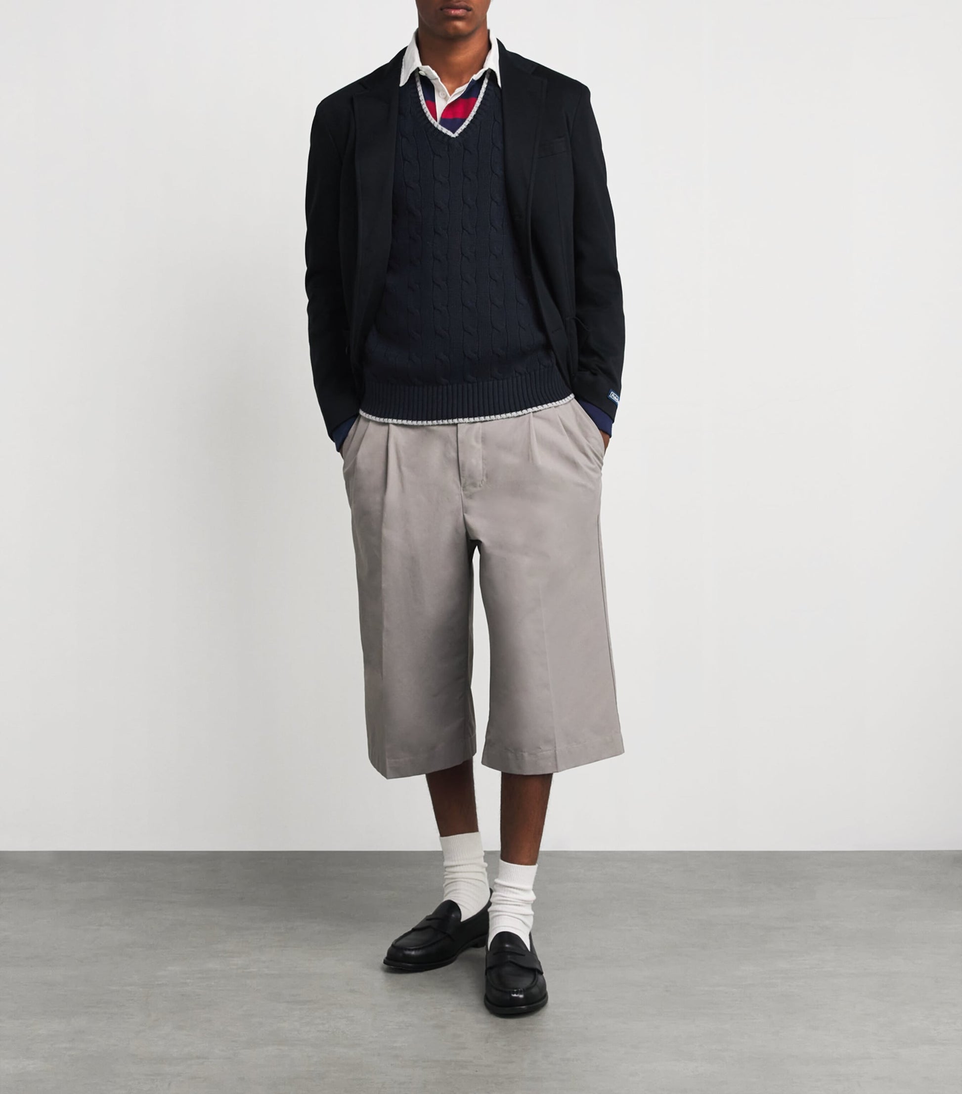 Polo Ralph Lauren Navy Cotton Cable Knit Sweater Vest