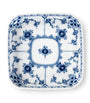 Blue Fluted Half Lace Square Plate (10.5cm)
