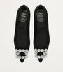 Satin Flower Strass Ballet Flats