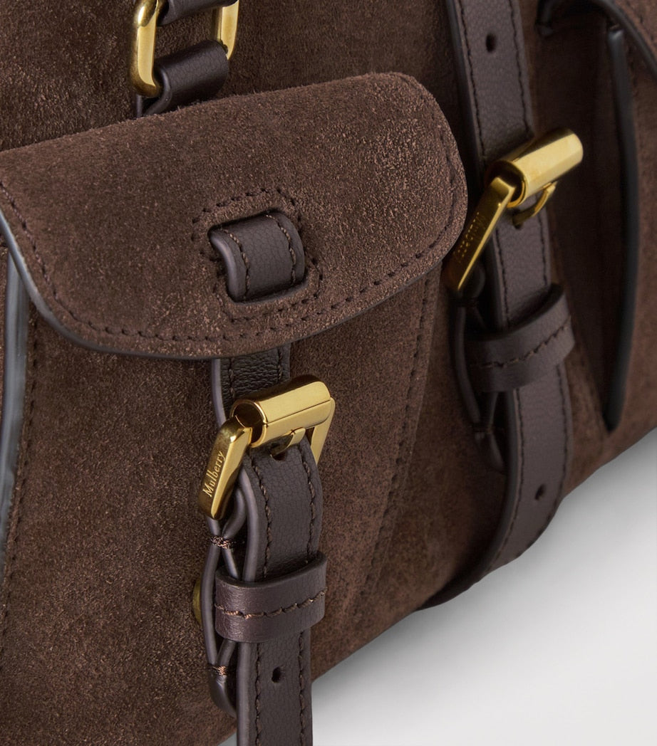 Mulberry Brown Small Suede Roxanne Top-Handle Bag