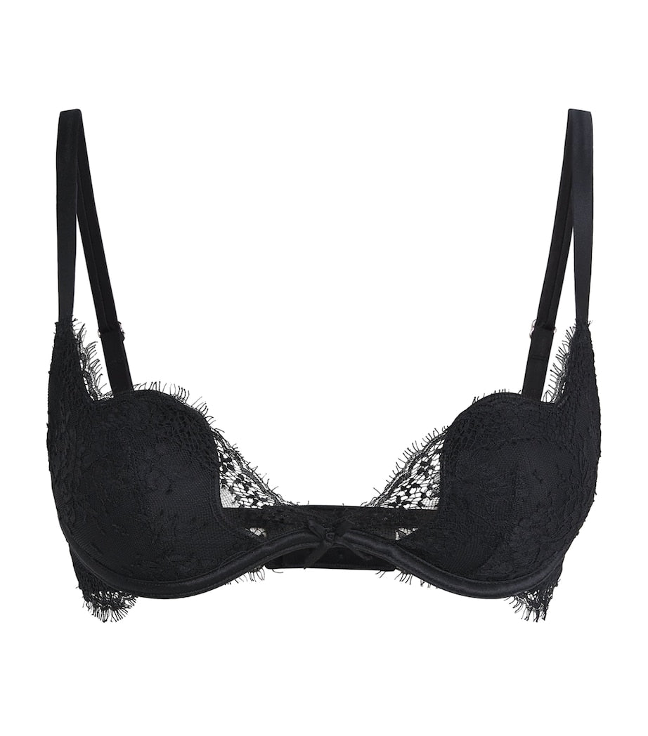Fleur Du Mal Black Lace Seduce U-Plunge Frankie Bra