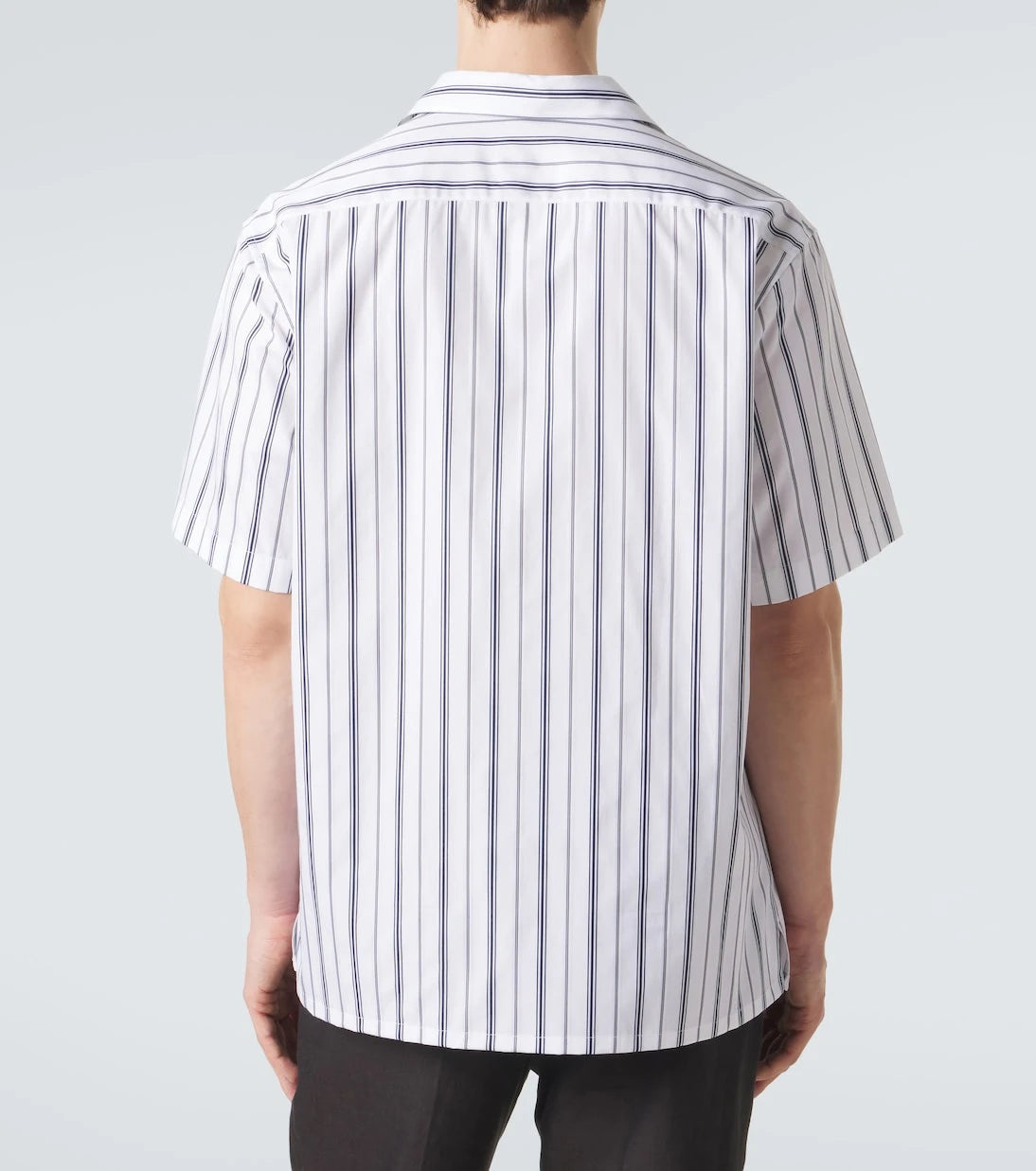 Brioni - Striped cotton poplin bowling shirt