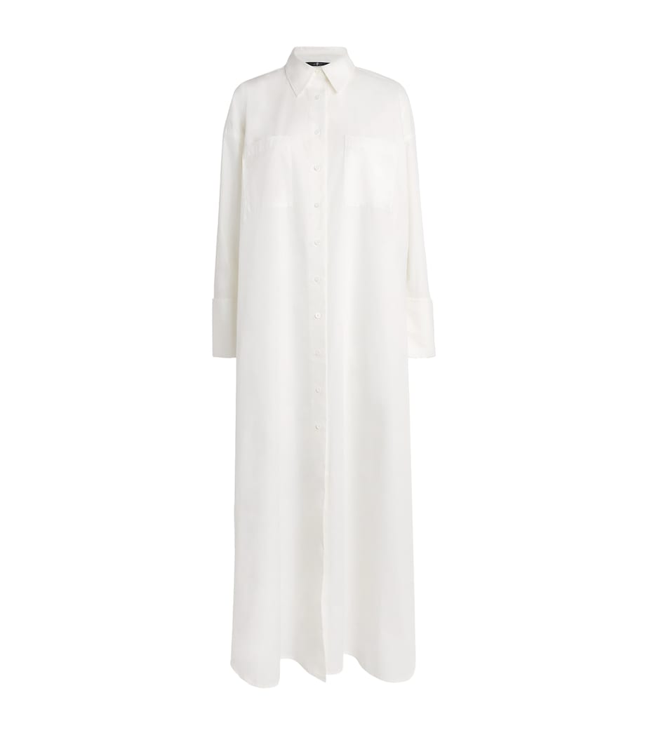 7 For All Mankind White Cotton Shirt Maxi Dress