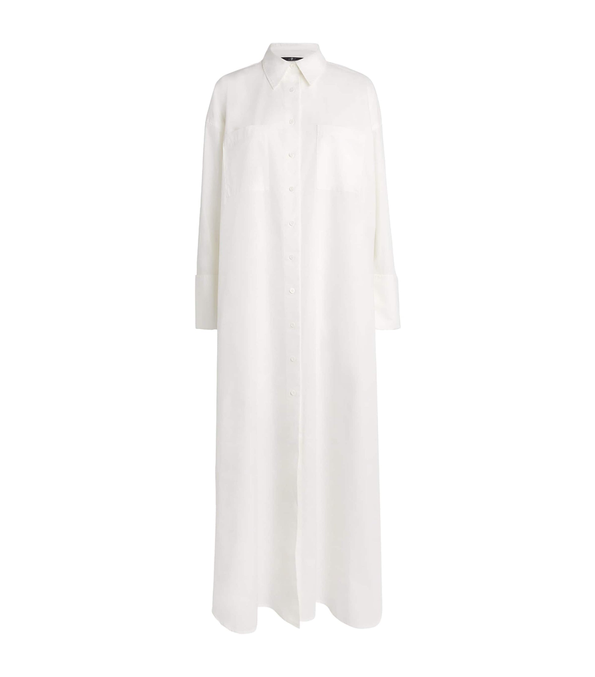 Cotton Shirt Maxi Dress POPELINE WHTE