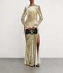 Self-Portrait Gold Metallic Cut-Out Maxi Dress