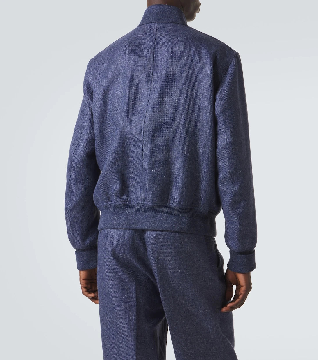 Berluti - Leather-trimmed linen, wool, and silk bomber jacket