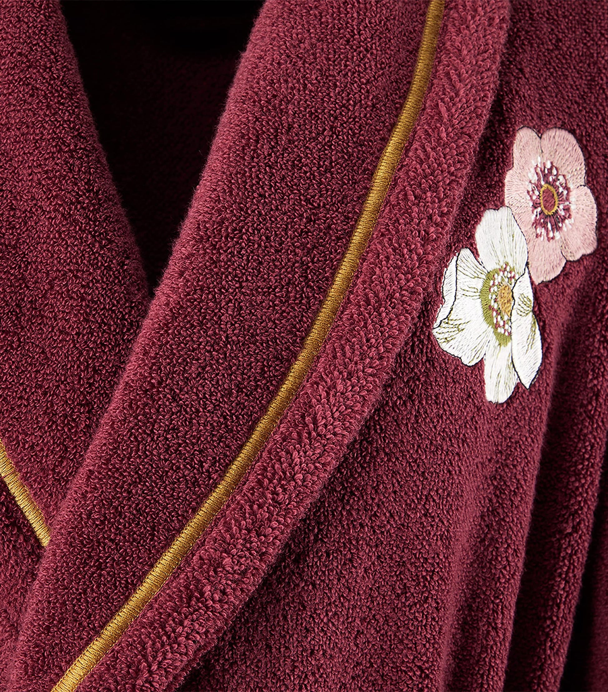 Burgundy Corolles Bathrobe