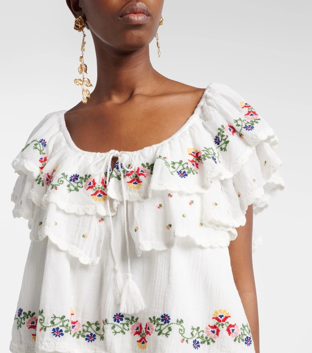 Rixo - Leilani embroidered cotton minidress