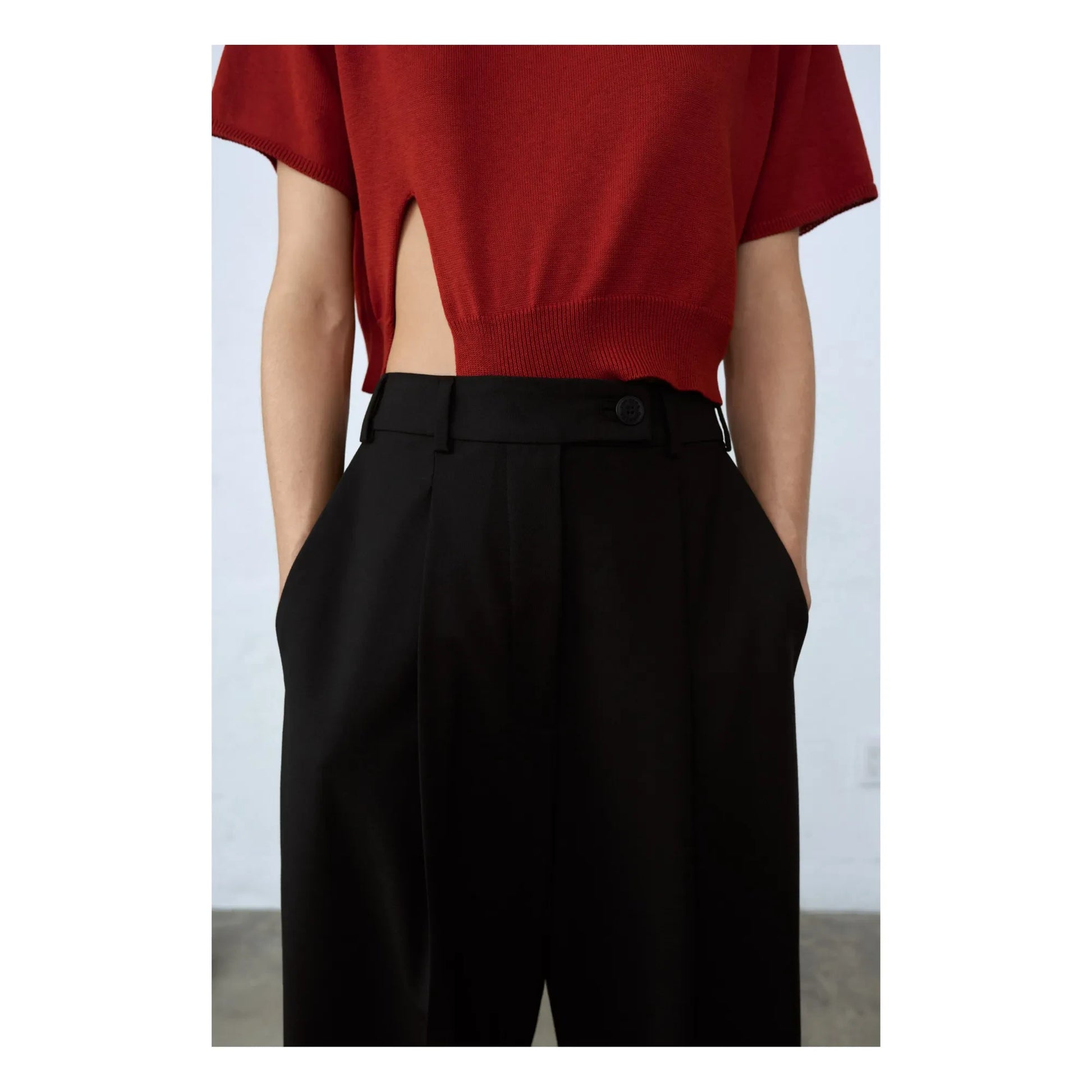Cordera - Woollen Masculine Tailored Trousers | Black