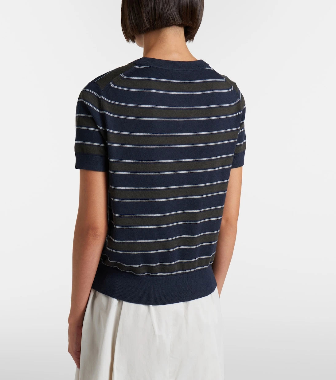 Vince - Striped cotton and cashmere sweater