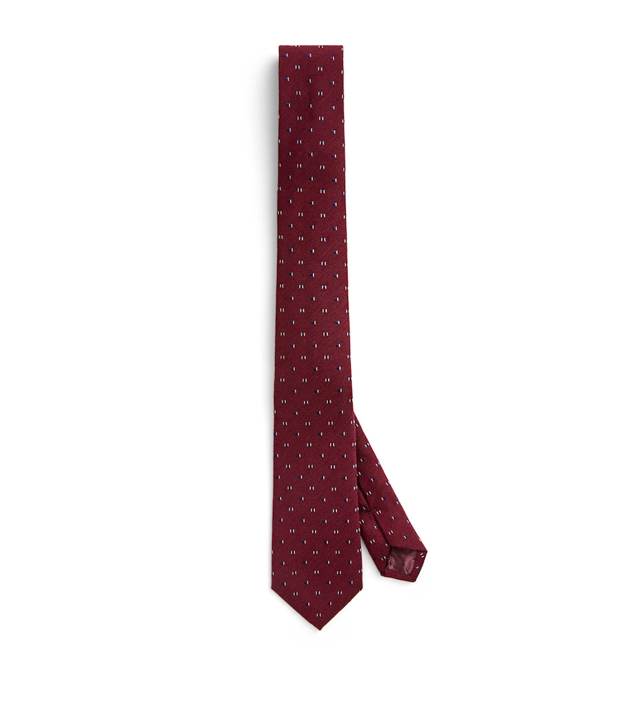Emporio Armani Silk-Wool Jacquard Tie