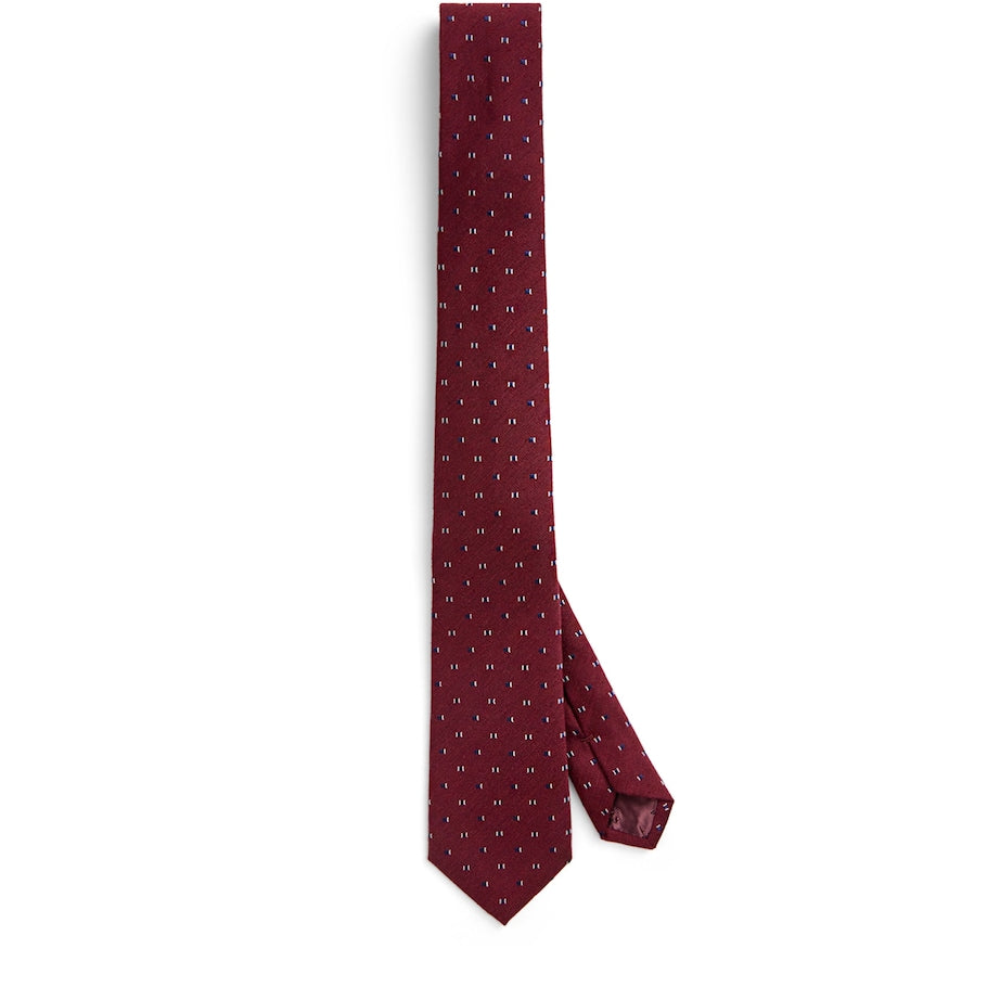 Emporio Armani Silk-Wool Jacquard Tie