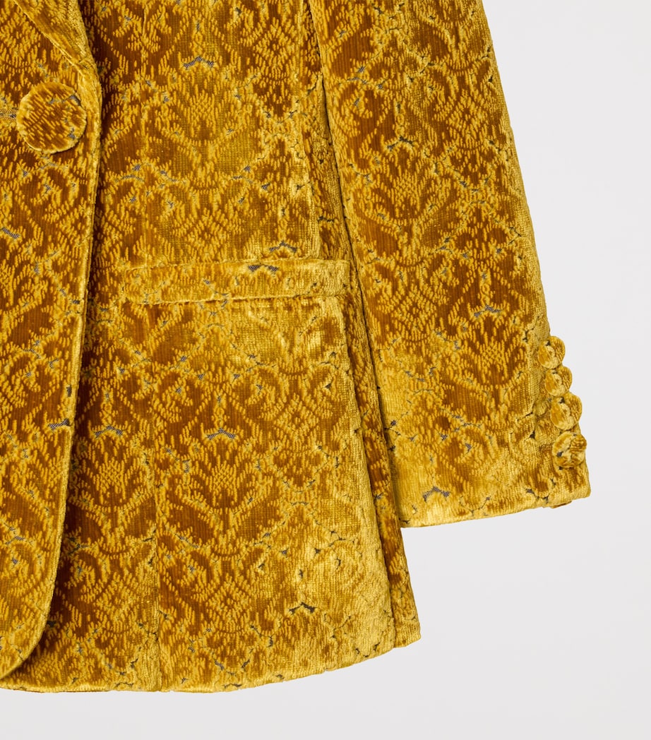 Burberry Yellow Velvet Jacquard Blazer