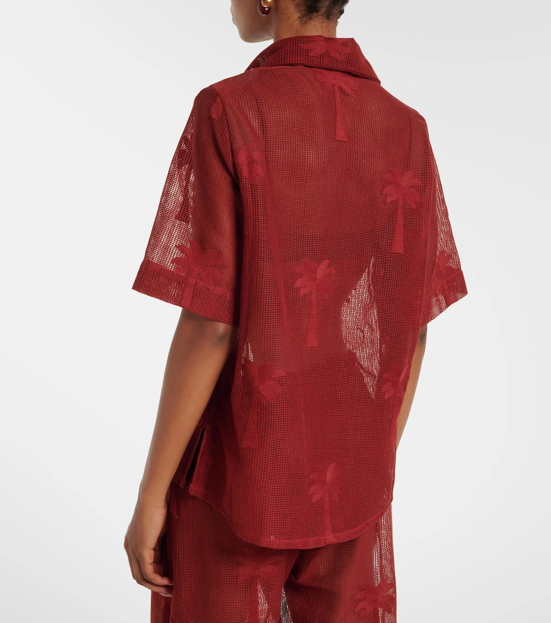 Johanna Ortiz - Embroidered cotton-blend mesh shirt
