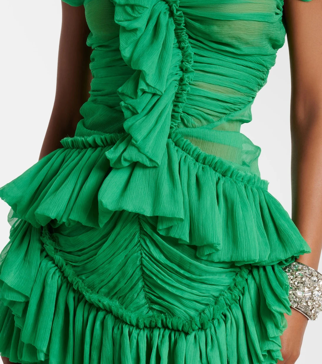 Dries Van Noten - Ruffled silk top