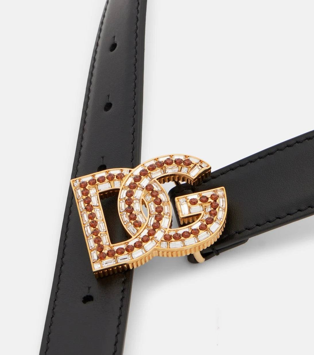 Dolce&Gabbana - حزام DG جلدي مزين