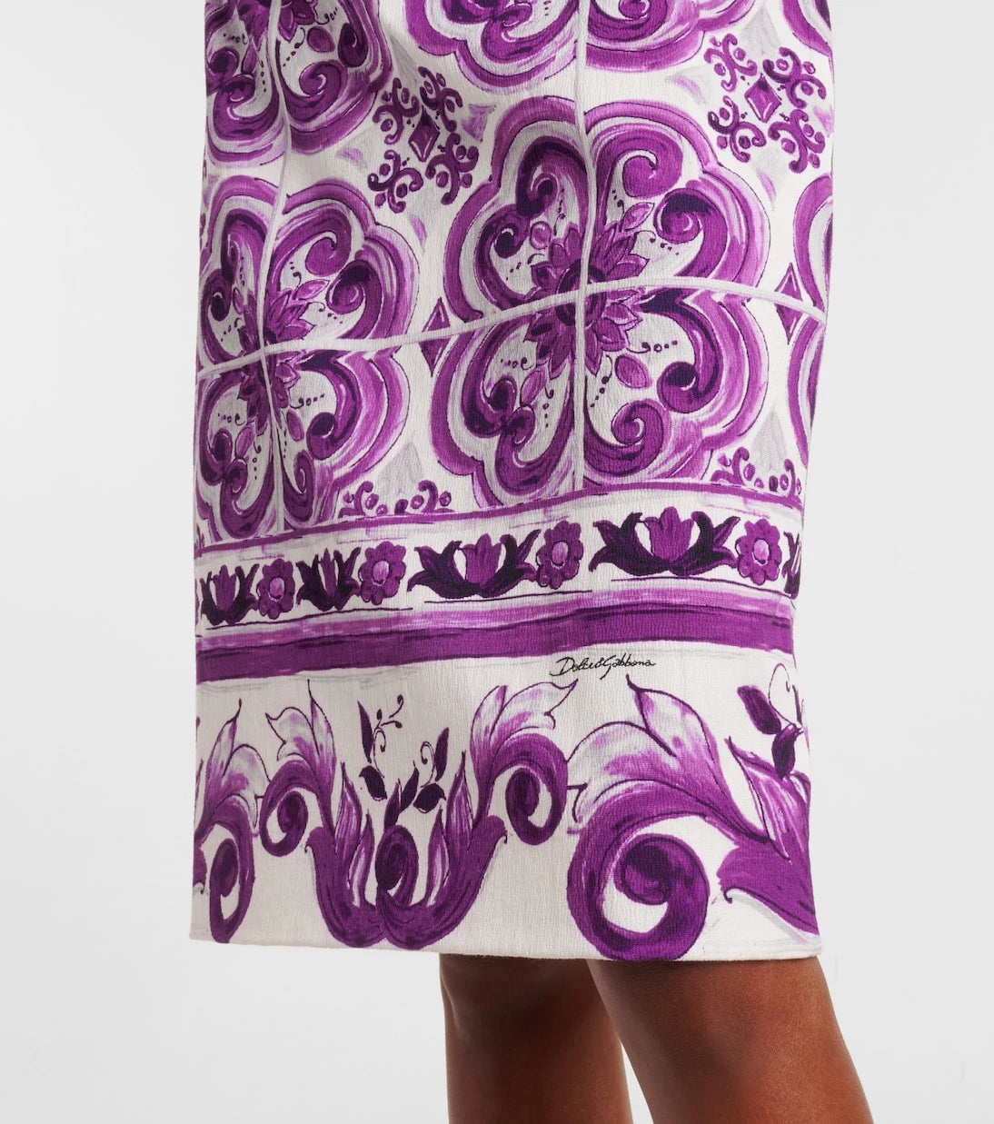 Dolce&Gabbana - Majolica silk-blend pencil skirt