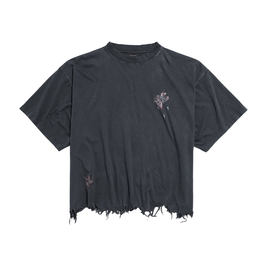 Balenciaga Black Distressed Oversized T-Shirt