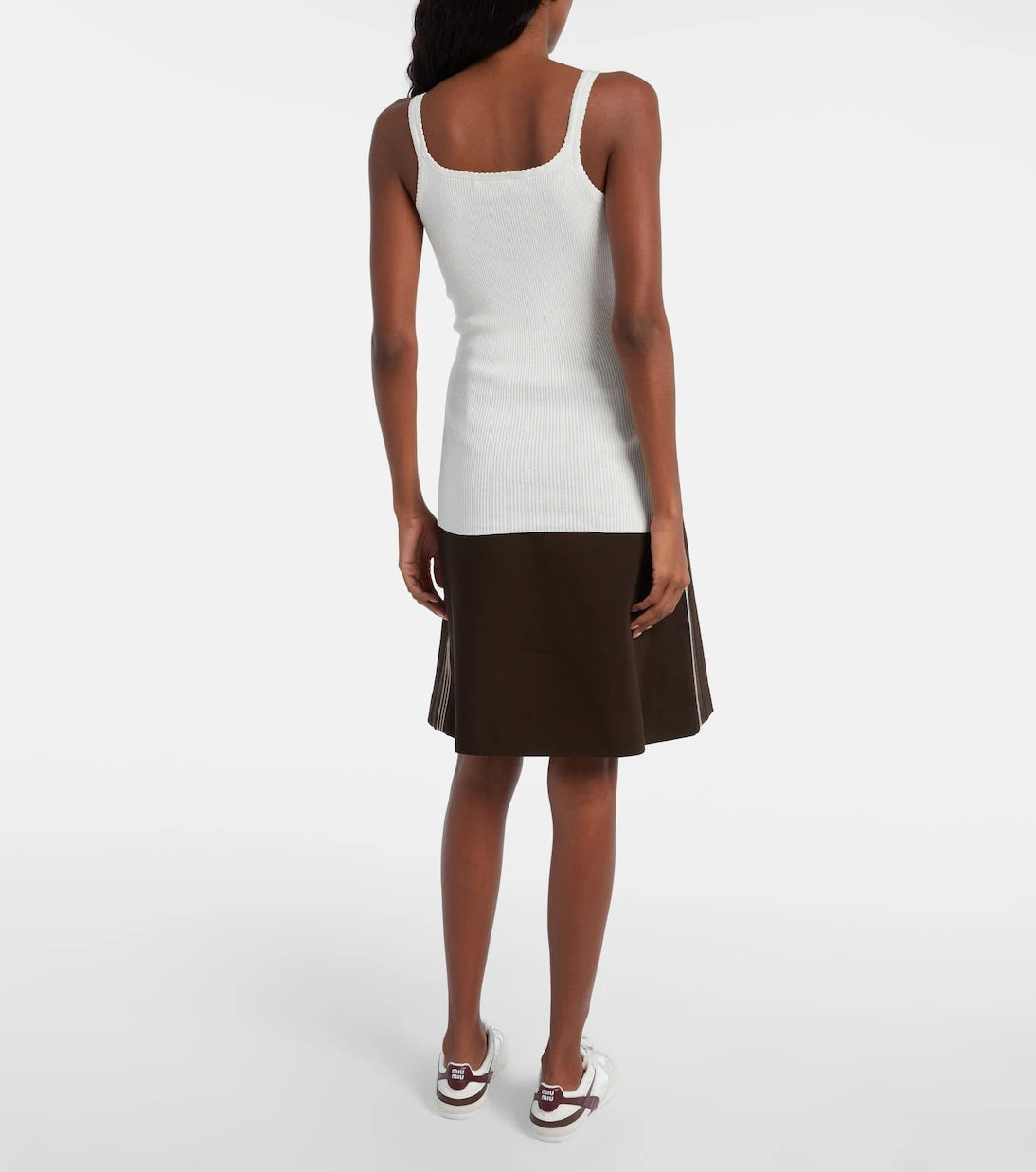 Miu Miu - توب قطني بحواف دانتيل