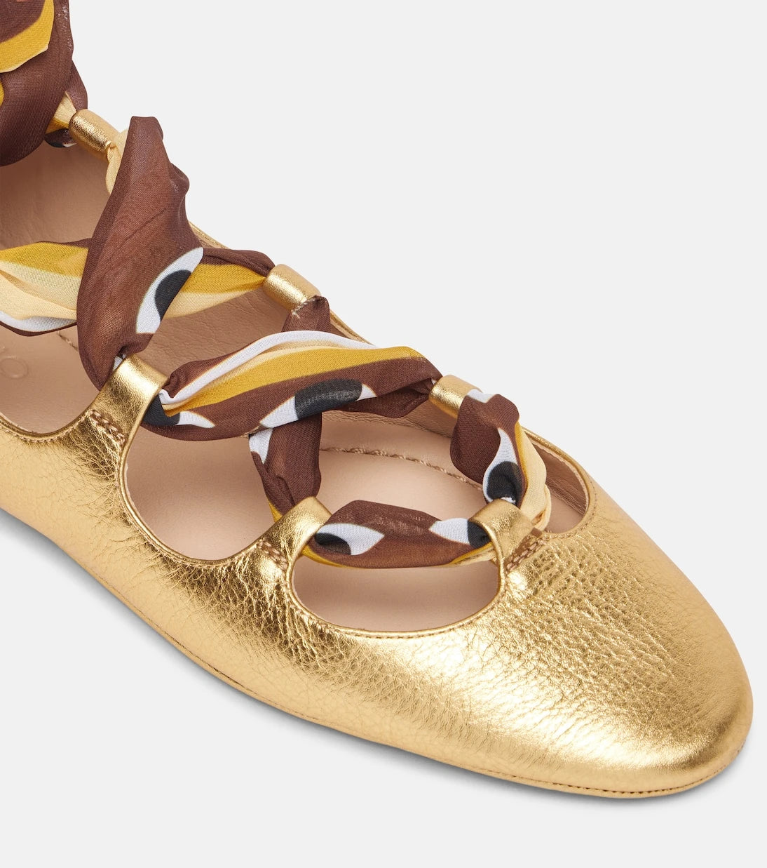Farm Rio - Lace-up leather ballet flats