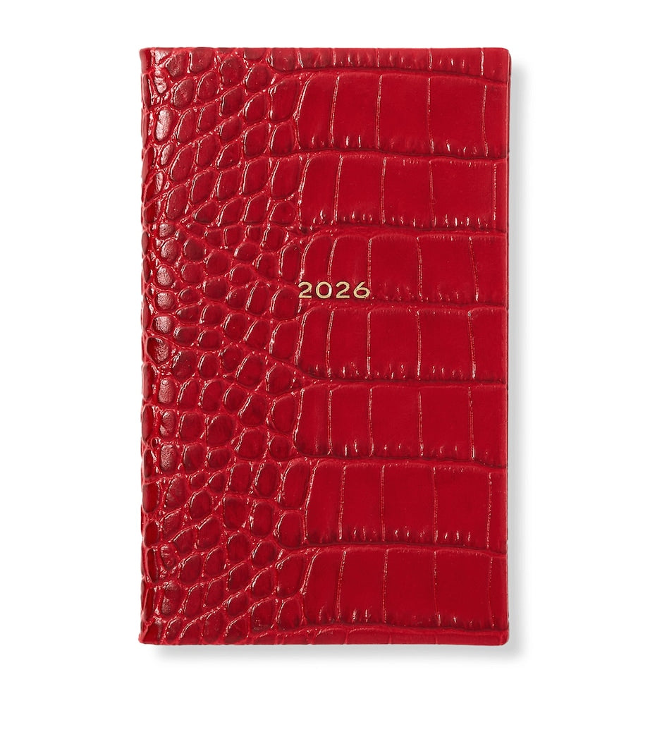 Mara Leather Croc-Embossed Panama 2026 Pocket Diary