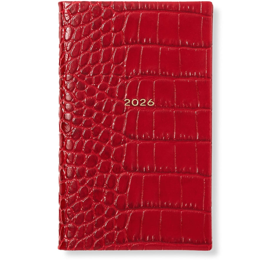 Mara Leather Croc-Embossed Panama 2026 Pocket Diary
