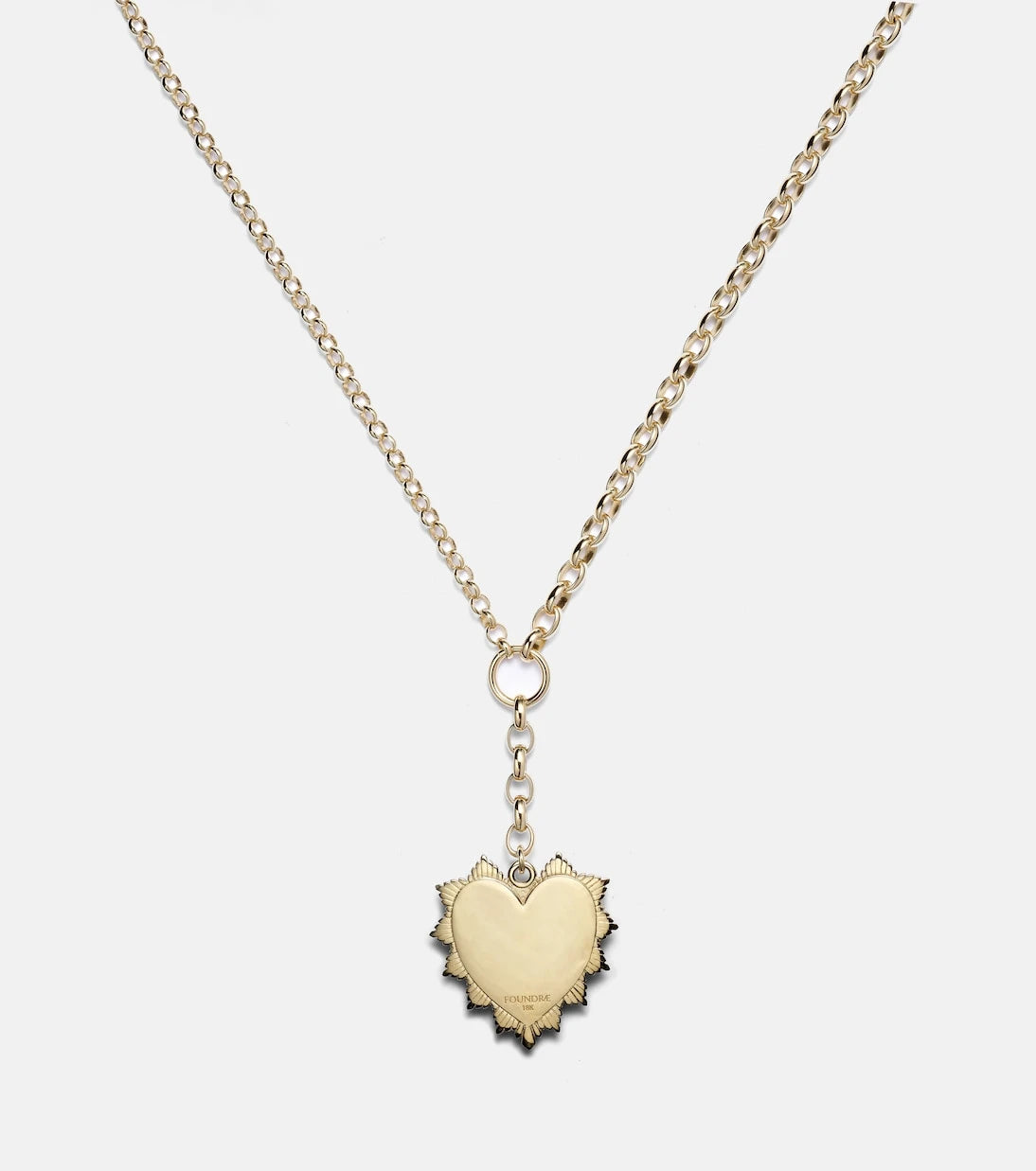 FoundRae - قلادة سلسلة من الذهب عيار 18 قيراطاً بتصميم Oversized Love Token