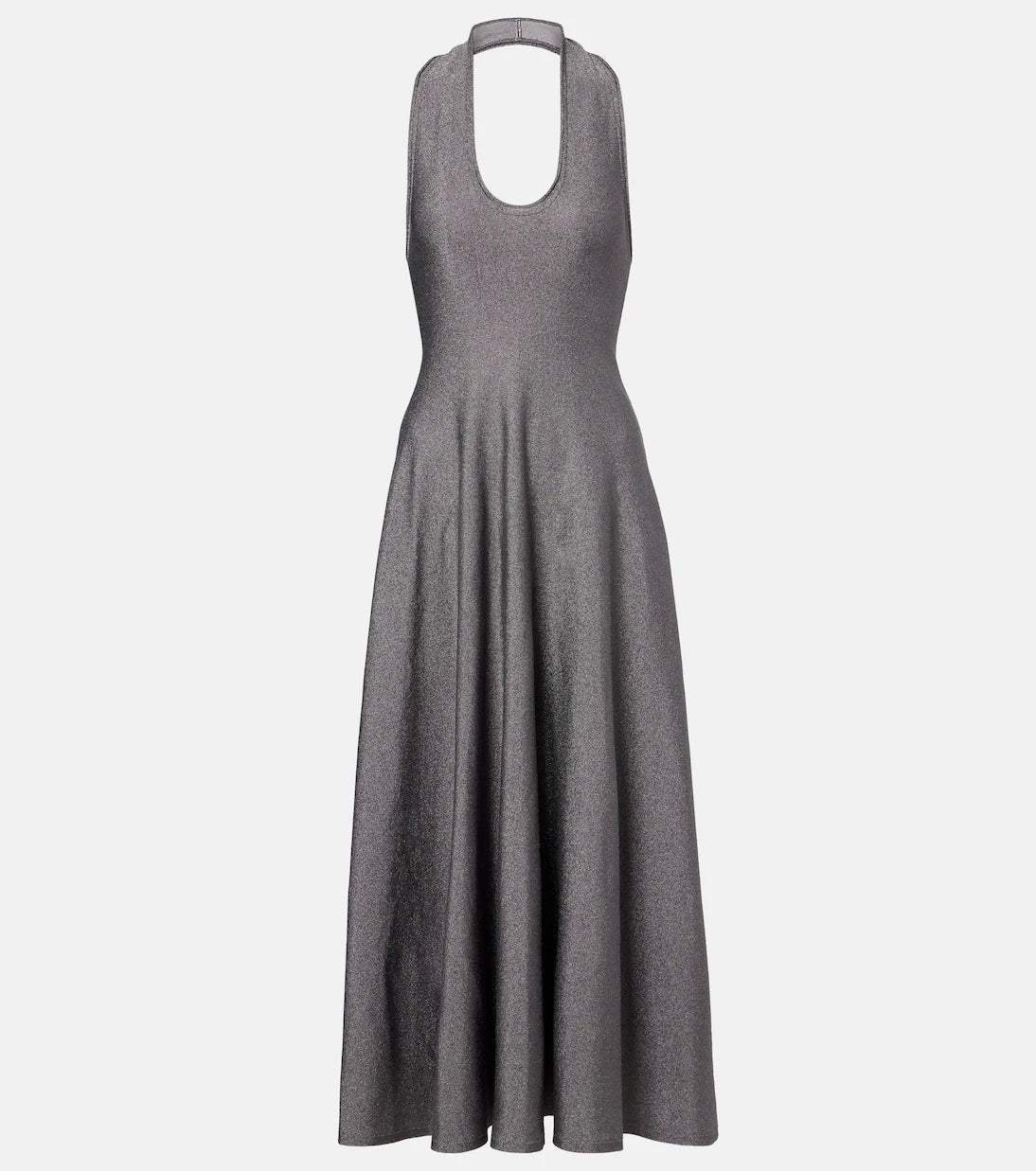 Khaite - Melina halterneck lamé maxi dress