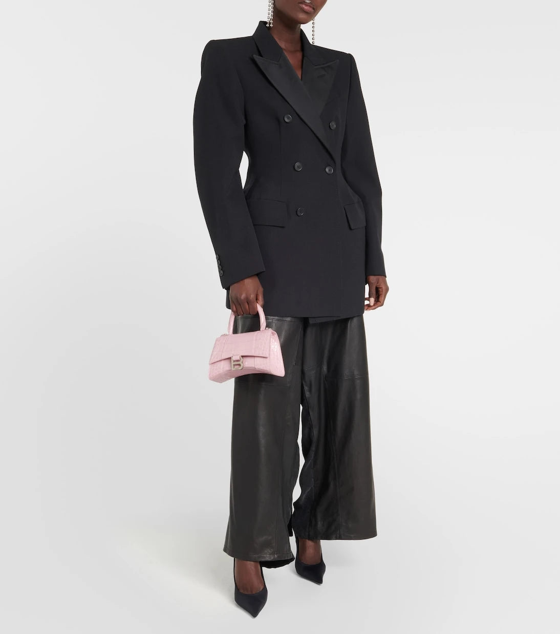 Balenciaga - Hourglass Small croc-effect tote bag