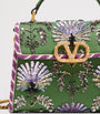 Valentino Garavani Green Mini Leather Embellished Top-Handle Bag