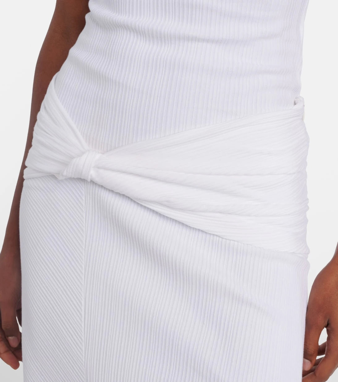 Victoria Beckham - Gathered cotton-blend midi skirt