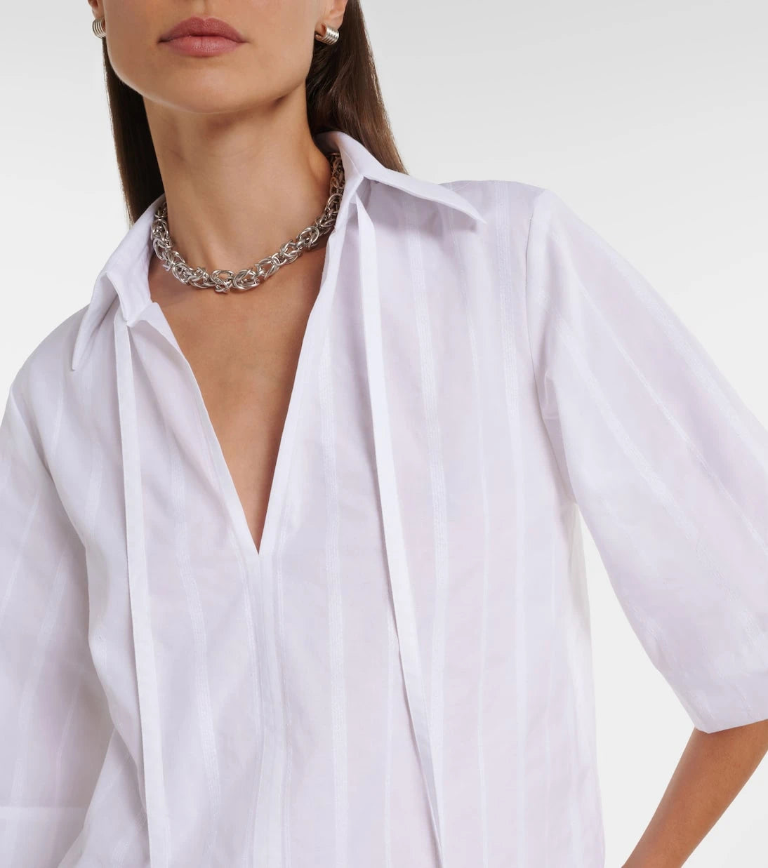 Loulou de Saison - Sofi tie-neck cotton poplin top