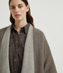 Brunello Cucinelli Brown Cashmere Sparkling Poncho