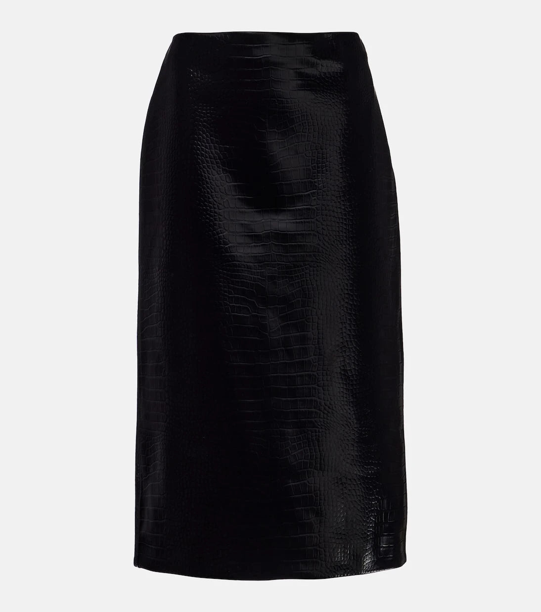 Gucci - Croc-effect leather pencil skirt