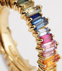 Yellow Gold and Rainbow Sapphire Bold Eternity Ring