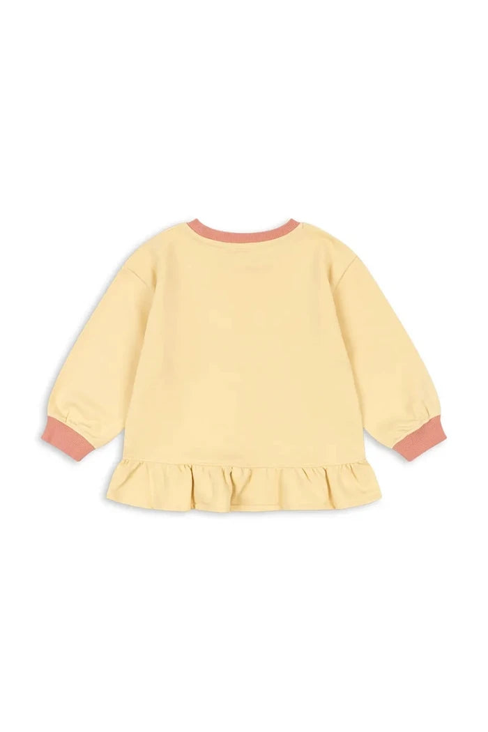 Konges Sløjd çocuk pamuklu sweatshirt SPOTTY FRILL SWEAT GOTS