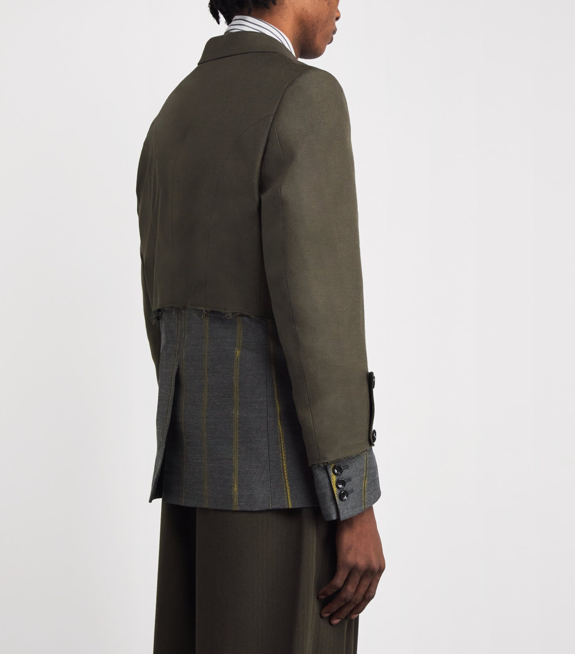 Comme Des Garçons Homme Plus Multi Deconstructed Stripe Military Blazer