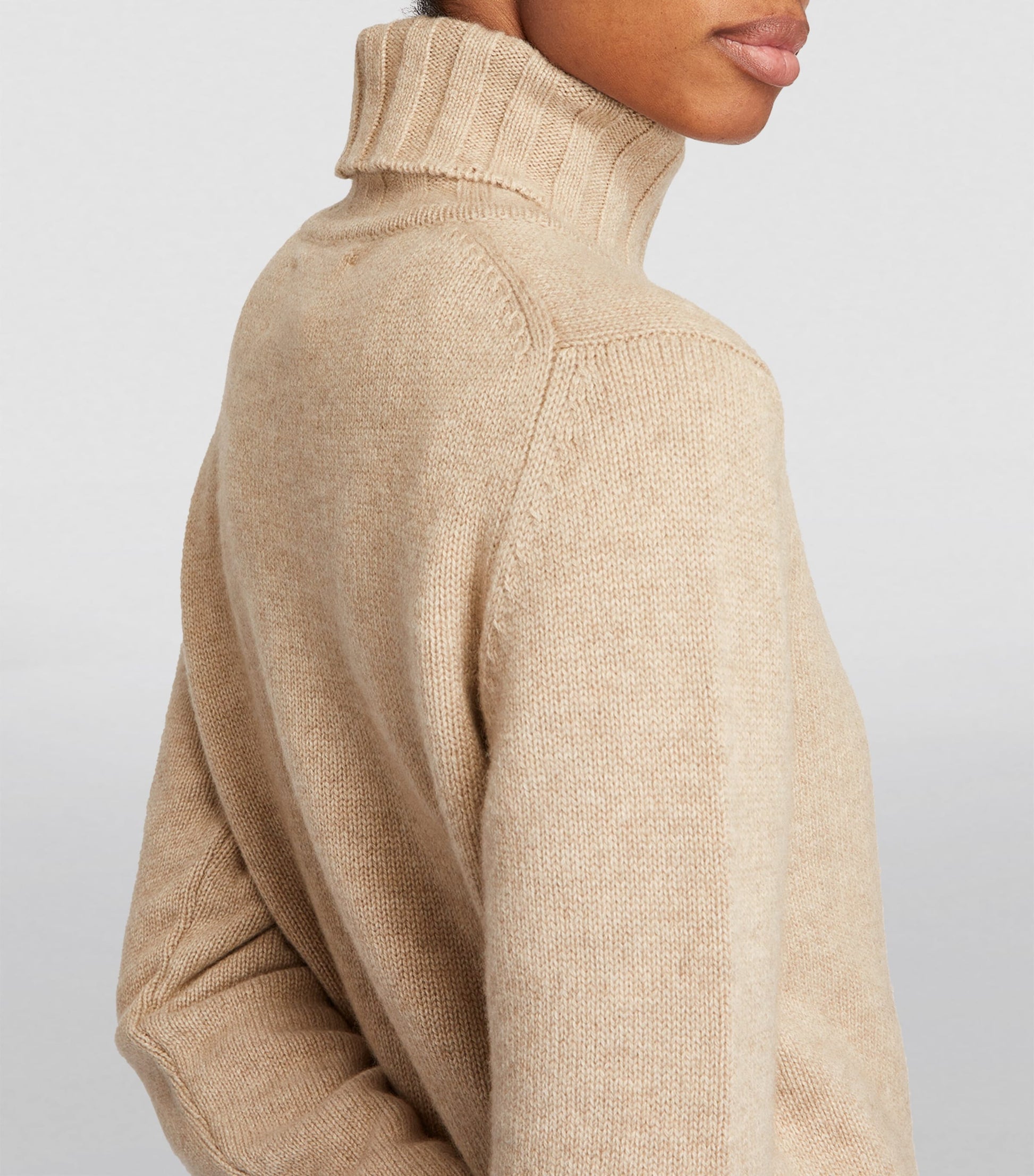 Harrods Beige Cashmere Rollneck Sweater