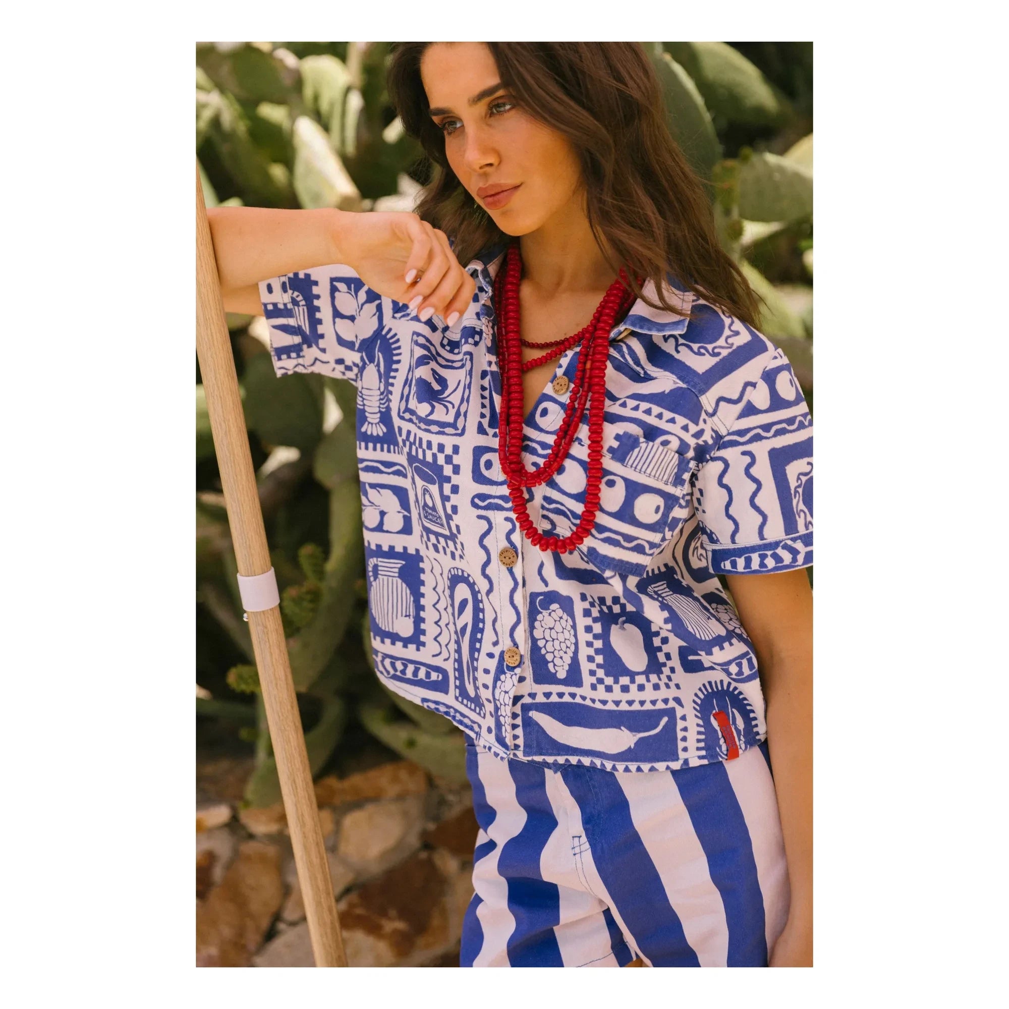 Favorite People - Positano Olives shirt - Women's collection | Blue