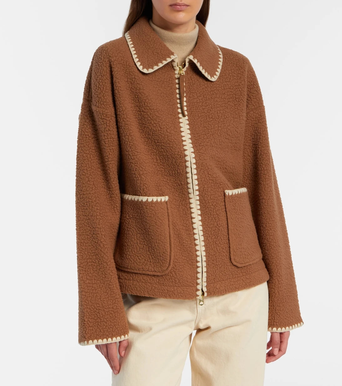 Varley - Ruiko embroidered fleece zip-up jacket