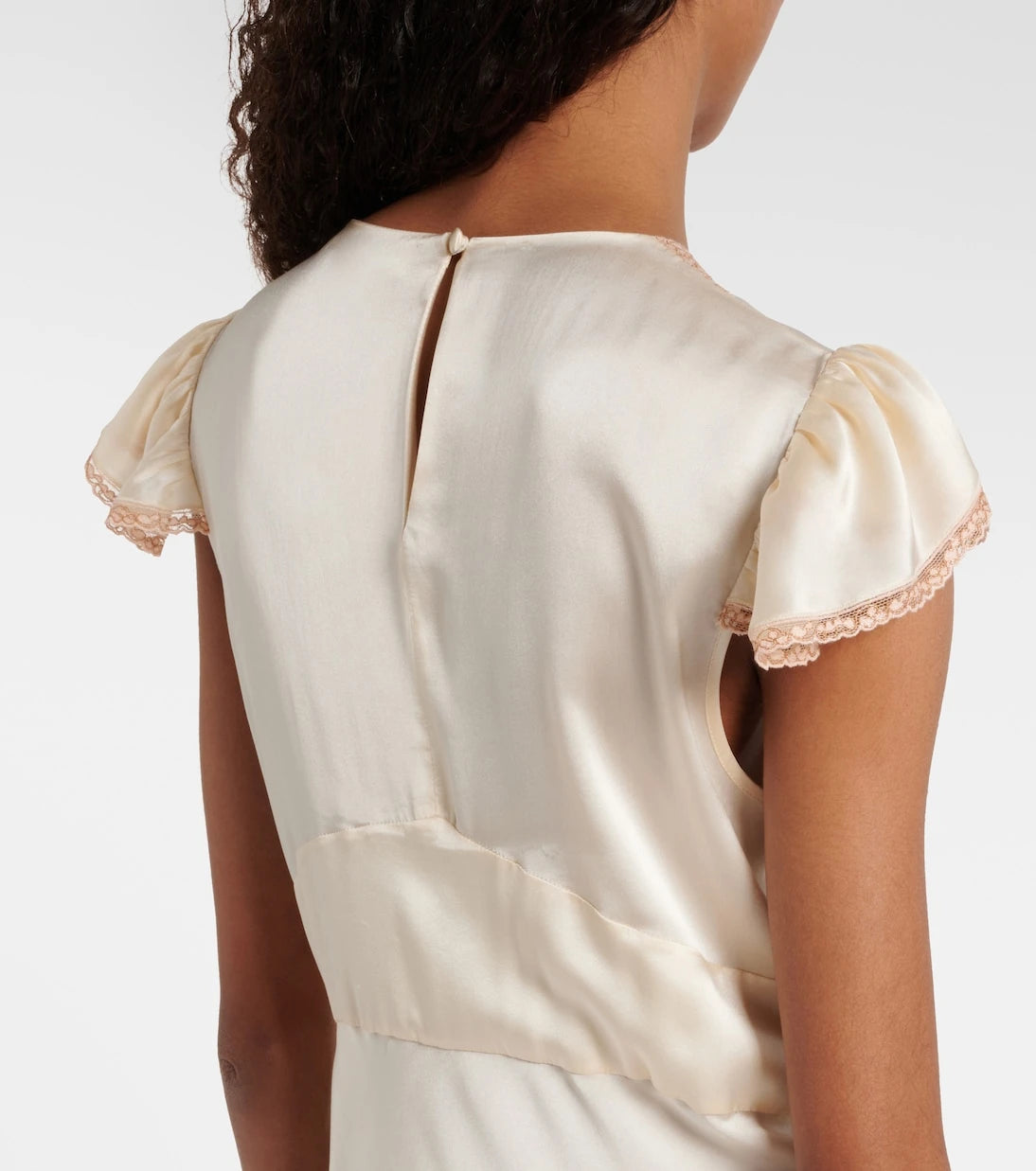 Chloé - Lace-trimmed silk satin maxi dress