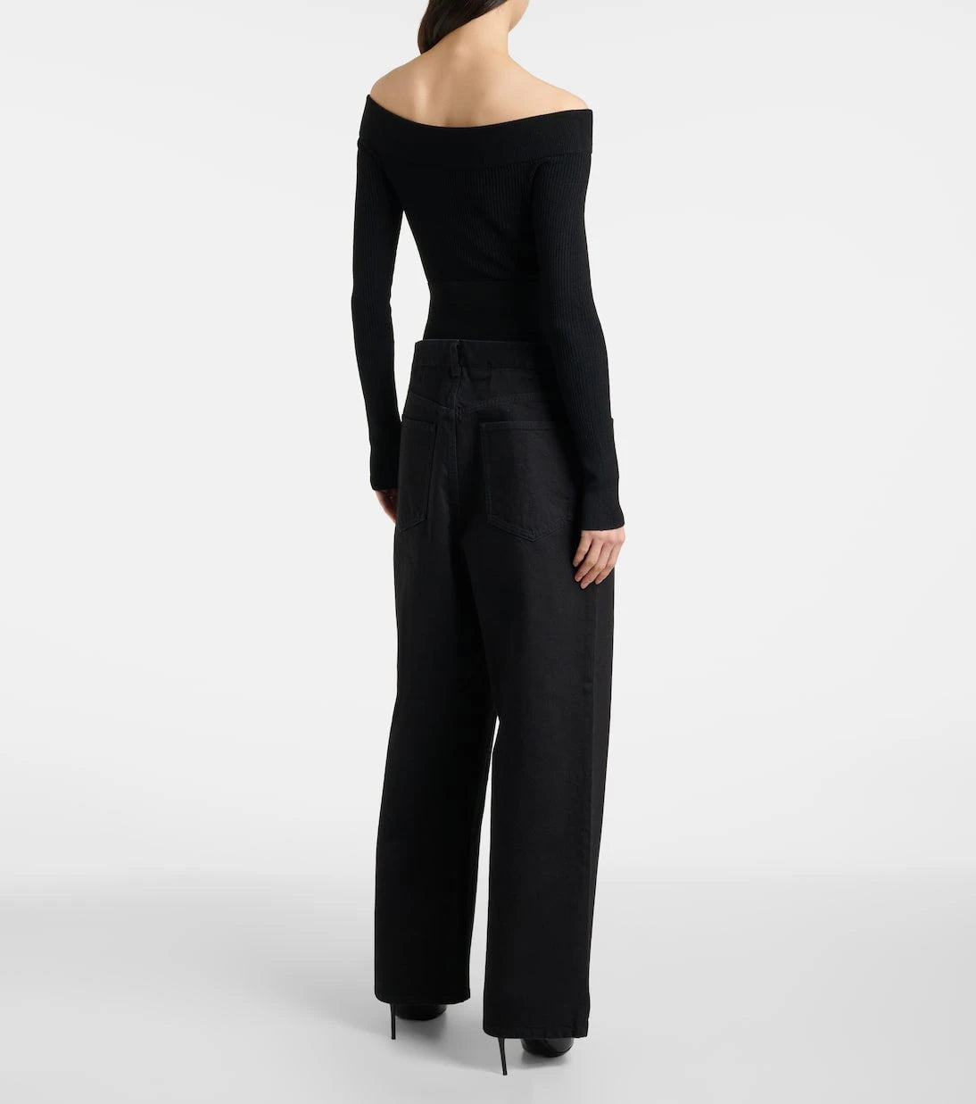 Alaïa - جينز مستقيم بقصة خصر مرتفعة