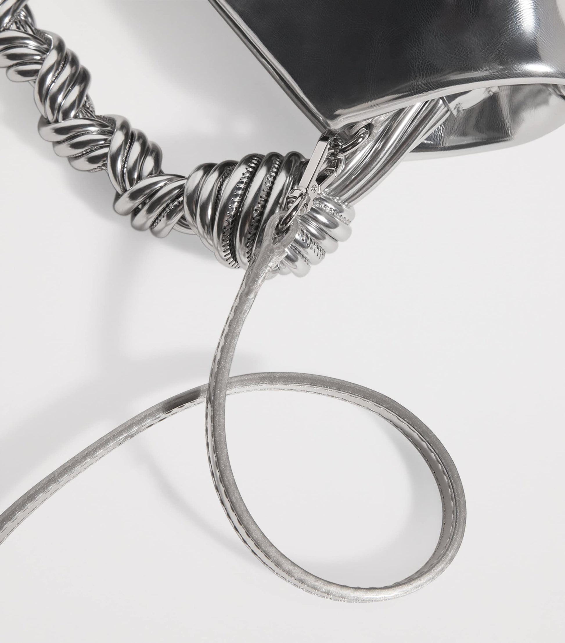 GANNI Silver Mini Bou Top-Handle Bag